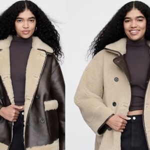 GAP Reversible Recycled Vegan Leather Sherpa Jacket